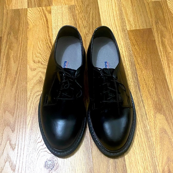 VINTAGE OXFORD PLATFORM BLACK LEATHER - Picture 1 of 3